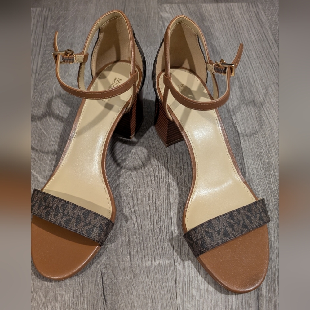 SIMONE BLOCK HEEL SANDAL - BROWN - Picture 1 of 4